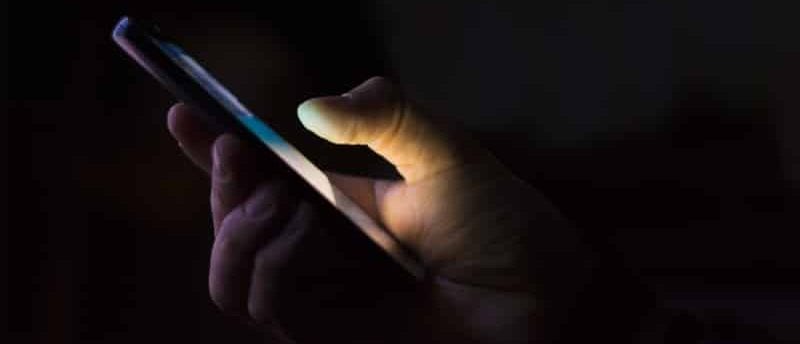 Smart phone in a dark