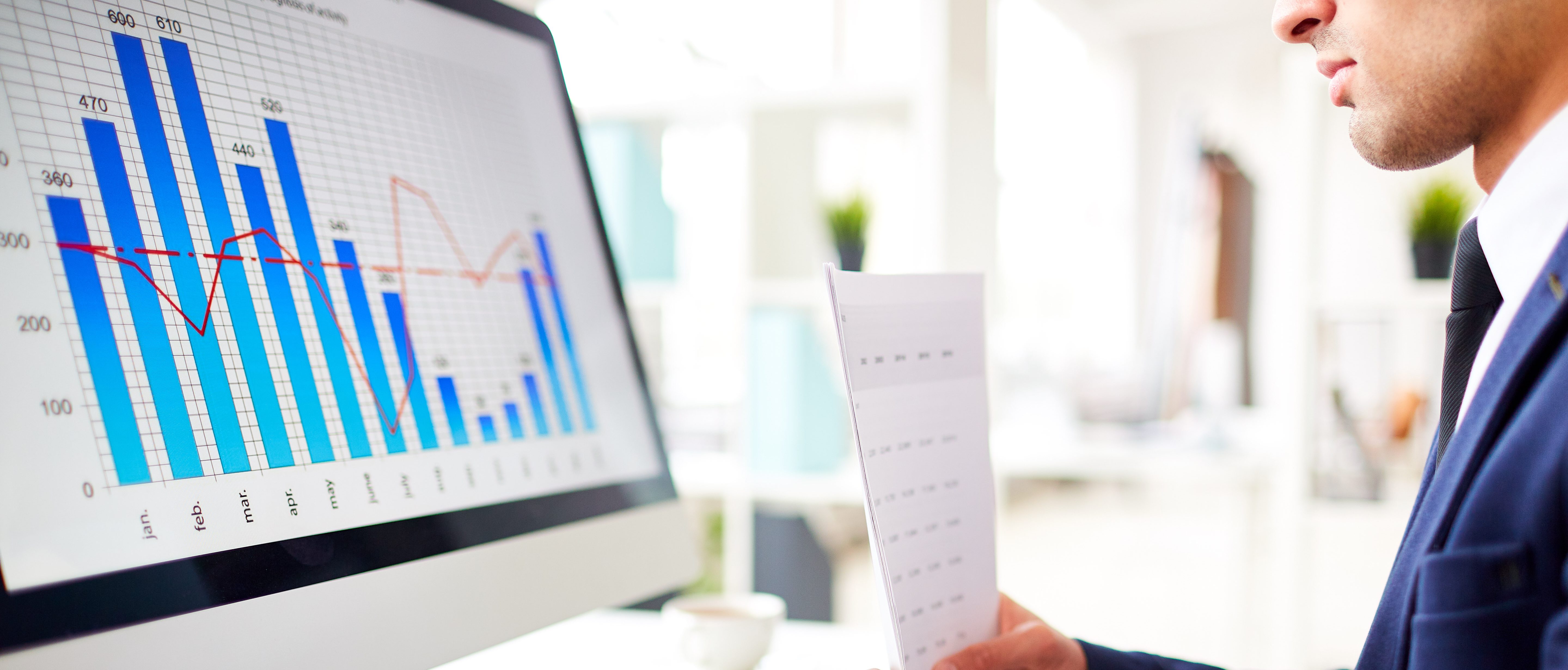 Studying sales chart