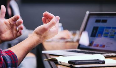 Small business owner at laptop